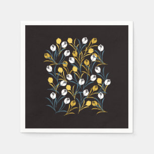 Elegant Tulip Floral Pattern Napkin