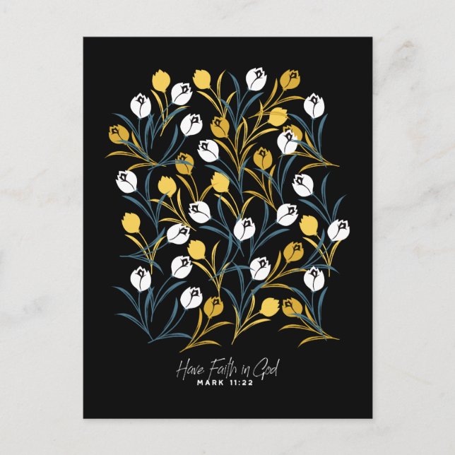 Elegant Tulip Floral Pattern  Postcard (Front)