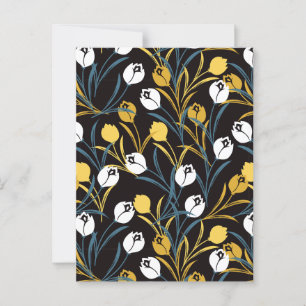 Elegant Tulip Floral Pattern Postcard