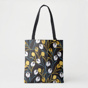 Elegant Tulip Floral Pattern  Tote Bag
