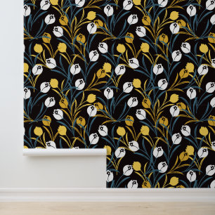 Elegant Tulip Floral Pattern Wallpaper
