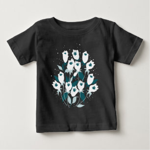 Elegant Tulip Flower Pattern Botanical Art Design Baby T-Shirt