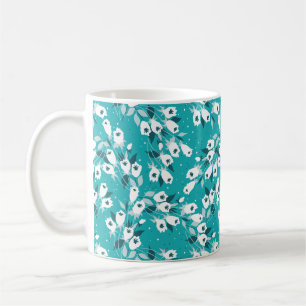Elegant Tulip Flower Pattern Botanical Art Design Coffee Mug