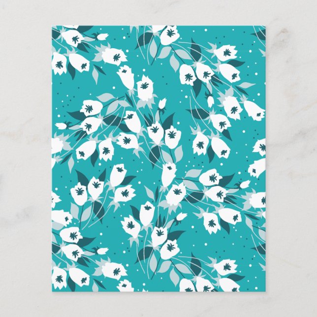 Elegant Tulip Flower Pattern Botanical Art Design Flyer (Front)