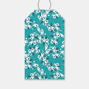 Elegant Tulip Flower Pattern Botanical Art Design Gift Tags