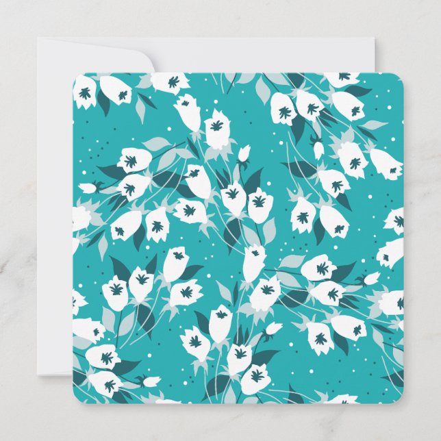 Elegant Tulip Flower Pattern Botanical Art Design Invitation (Front)