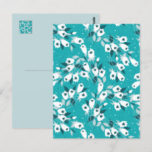 Elegant Tulip Flower Pattern Botanical Art Design Postcard
