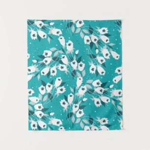 Elegant Tulip Flower Pattern Botanical Art Design Tapestry