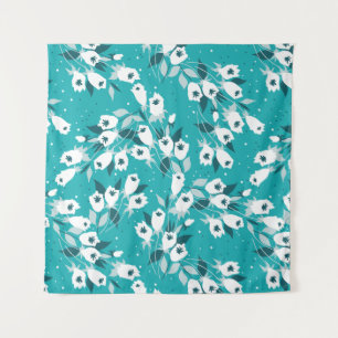 Elegant Tulip Flower Pattern Botanical Art Design Tapestry