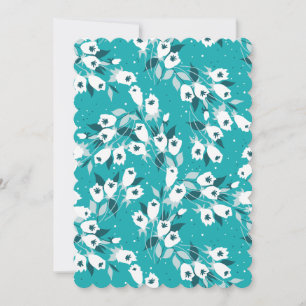 Elegant Tulip Flower Pattern Botanical Art Design Thank You Card