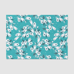 Elegant Tulip Flower Pattern Botanical Art Design Tissue Paper