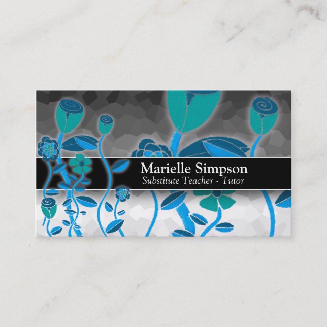 Elegant Tulip Garden Magic Ombre Fashion Boutique Business Card (Front)