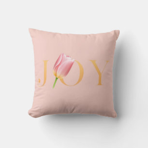 Elegant Tulip Joy Spring Throw Pillow