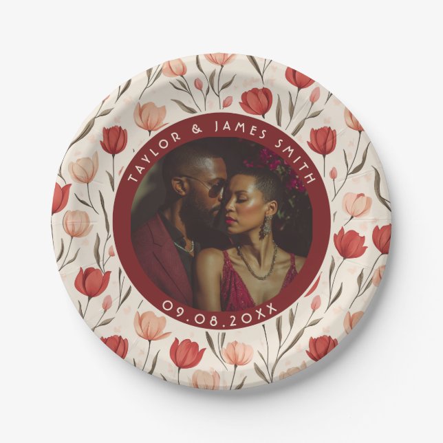 Elegant Tulip Plates For Wedding Guest Favour (Front)
