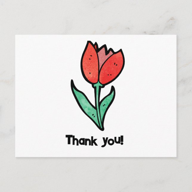 Elegant Tulip Thank You for Teachers Postcard (Front)