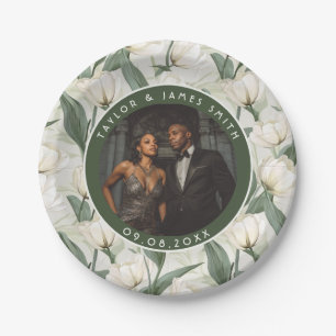 Elegant Tulip Wedding Plates For Bridal Shower