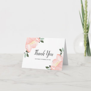 Elegant Tulips Floral Blush Pink Sympathy Thank You Card