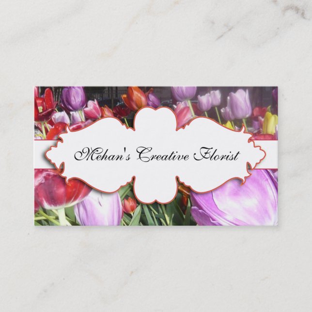 Elegant Tulips Floral Photography Bisness Card (Front)