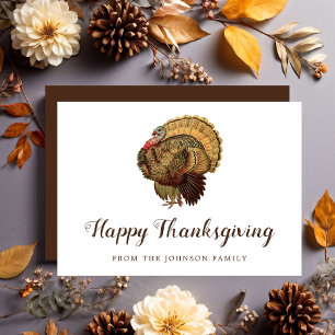 Elegant Turkey Happy Thanksgiving Holiday Card