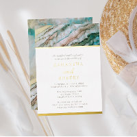 Elegant Turqoise and Gold Driftwood Beach Wedding