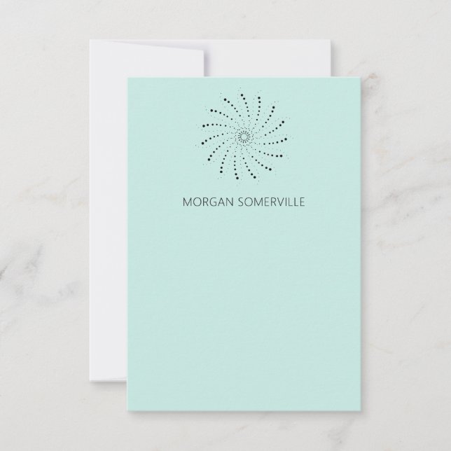 Elegant Turquoise Abstract Flower Modern Card (Front)