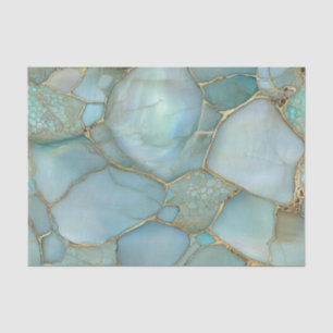 Elegant Turquoise Agate Geode Gold Mosaic Tissue Paper