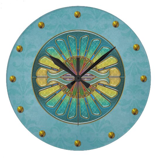 Elegant Turquoise Art Deco Wall Clock Zazzle.co.uk