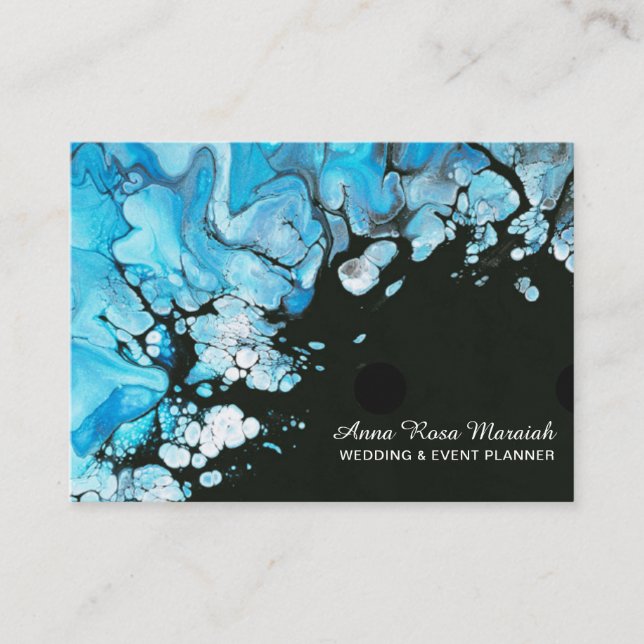 *~* Elegant Turquoise Black Wedding Beauty Business Card (Front)