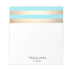 Elegant Turquoise Blue and Gold Stripes