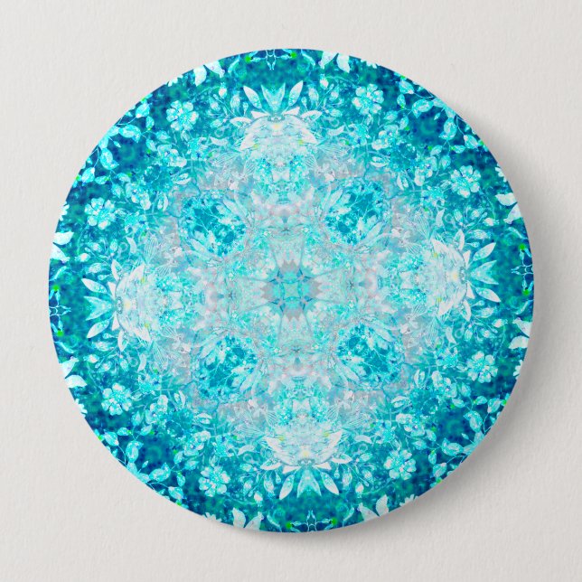 Elegant Turquoise Blue Aqua Stone Pattern 10 Cm Round Badge (Front)