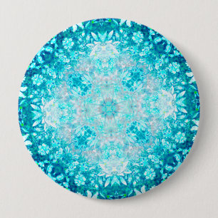Elegant Turquoise Blue Aqua Stone Pattern 10 Cm Round Badge