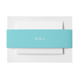 Elegant Turquoise Blue Invitation Belly Band