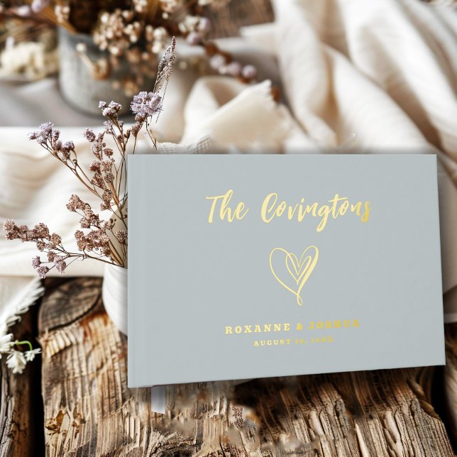 Elegant Turquoise Blue Script Wedding Guestbook  (Creator Uploaded)