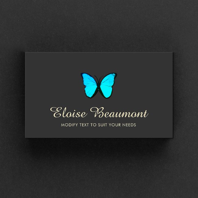 Elegant Turquoise Butterfly  Business Card (Creator Uploaded)
