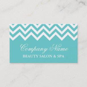 Elegant turquoise chevron pattern business card
