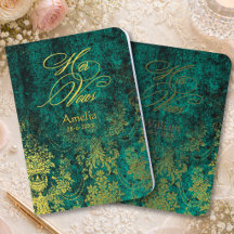 Elegant turquoise floral damask wedding