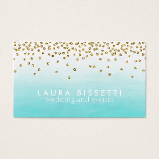 Elegant Turquoise Glitter Custom Business Card. Business Card