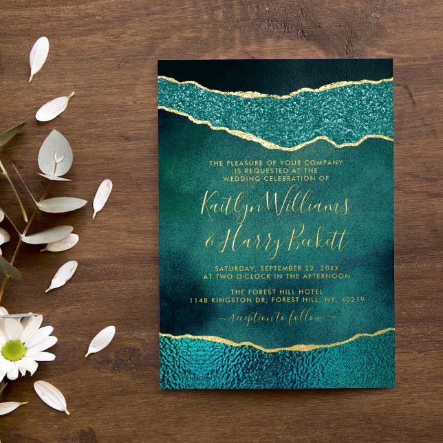 Elegant Turquoise & Gold Agate Wedding Real (Creator Uploaded)