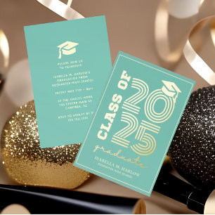 Elegant Turquoise High School Graduation Gold