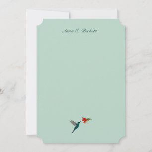 Elegant Turquoise Hummingbird Note Card