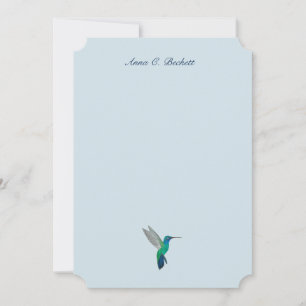 Elegant Turquoise Hummingbird Note Card