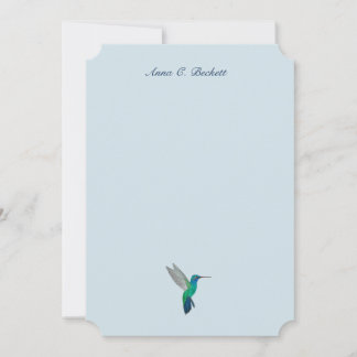 Elegant Turquoise Hummingbird Note Card