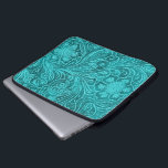 Elegant Turquoise Leather Look Embossed Flowers Laptop Sleeve<br><div class="desc">Elegant turquoise-blue,  vintage ornate leather look with embossed flowers design for laptop sleeves. Available on other products and can be requested for any of the products offered at Zazzle.</div>