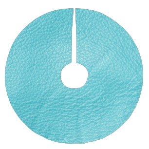 Elegant Turquoise Leather Texture Brushed Polyester Tree Skirt