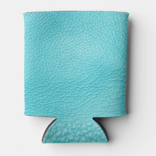 Elegant Turquoise Leather Texture Can Cooler (Front)