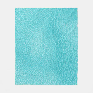 Elegant Turquoise Leather Texture Fleece Blanket