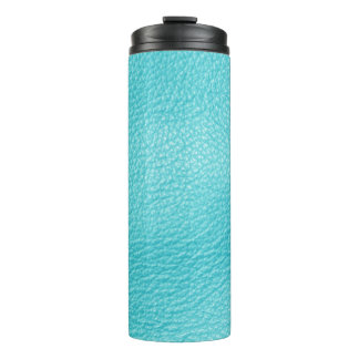 Elegant Turquoise Leather Texture Thermal Tumbler