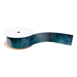 Elegant Turquoise Mandala Watercolor Pattern Satin Ribbon