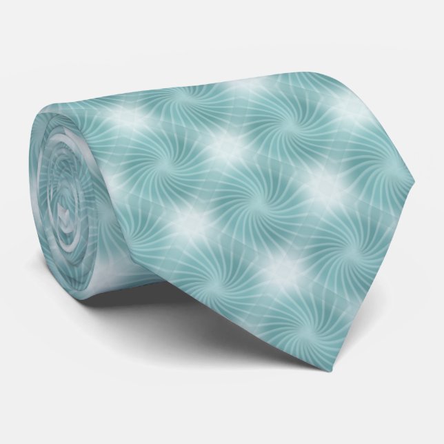 Elegant Turquoise Pattern Tie (Rolled)