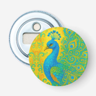 Elegant Turquoise Peacock Decorative Bottle Opener